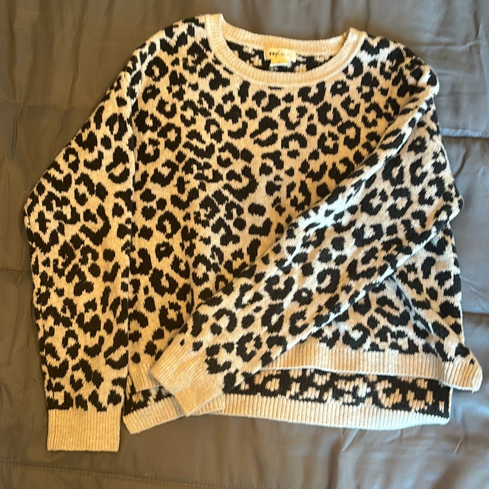 Soft leopard print sweater